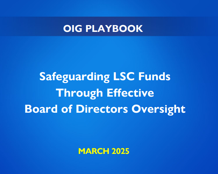 LSC Grant Recipient Board Playbook OIG